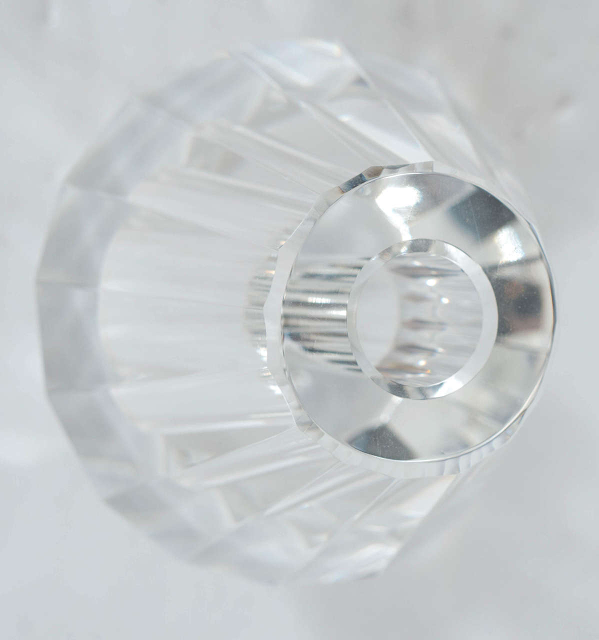 Stunning Set of Modernist Faceted Irish Crystal Bud Vases by Shannon 4