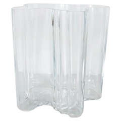 Mid-Century Modernist Free-Form Glass Vase by Alvar Aalto