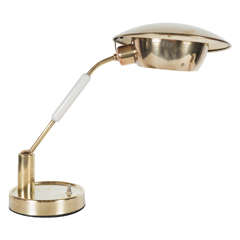 Ultra Chic Mid-Century Modernist Adjustable Desk Lamp in Brass