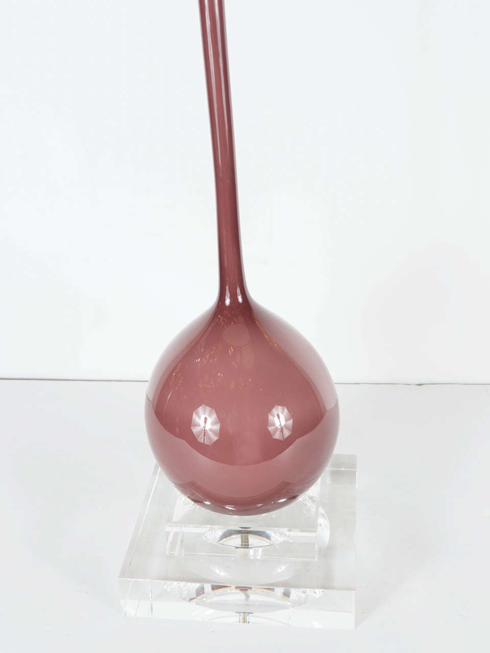 Mid-20th Century Mid-Century Modernist Handblown Plum Murano Glass Table Lamp