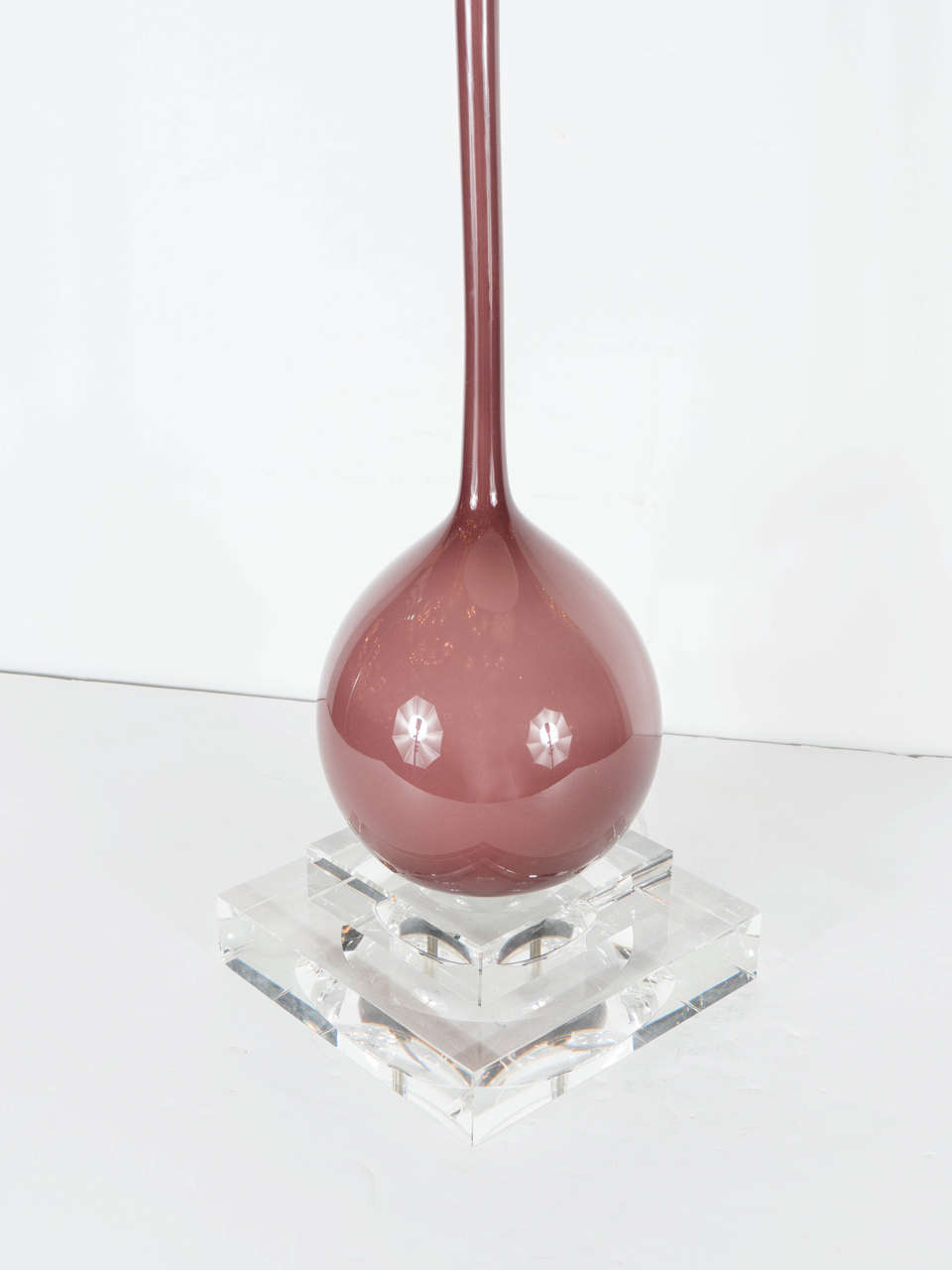 Mid-Century Modernist Handblown Plum Murano Glass Table Lamp 1