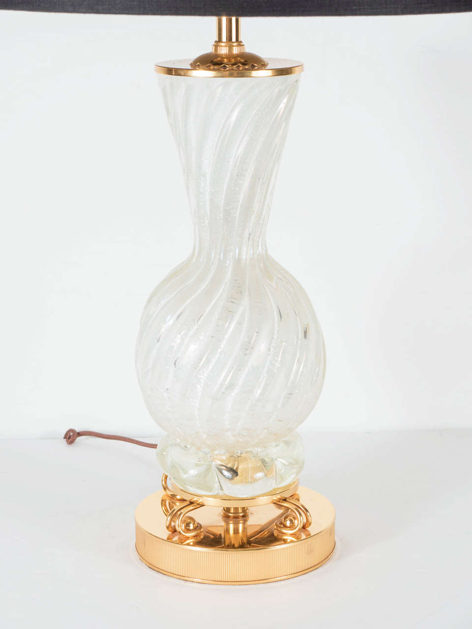 Italian Pair of Mid-Century Modernist Murano Glass Lamps