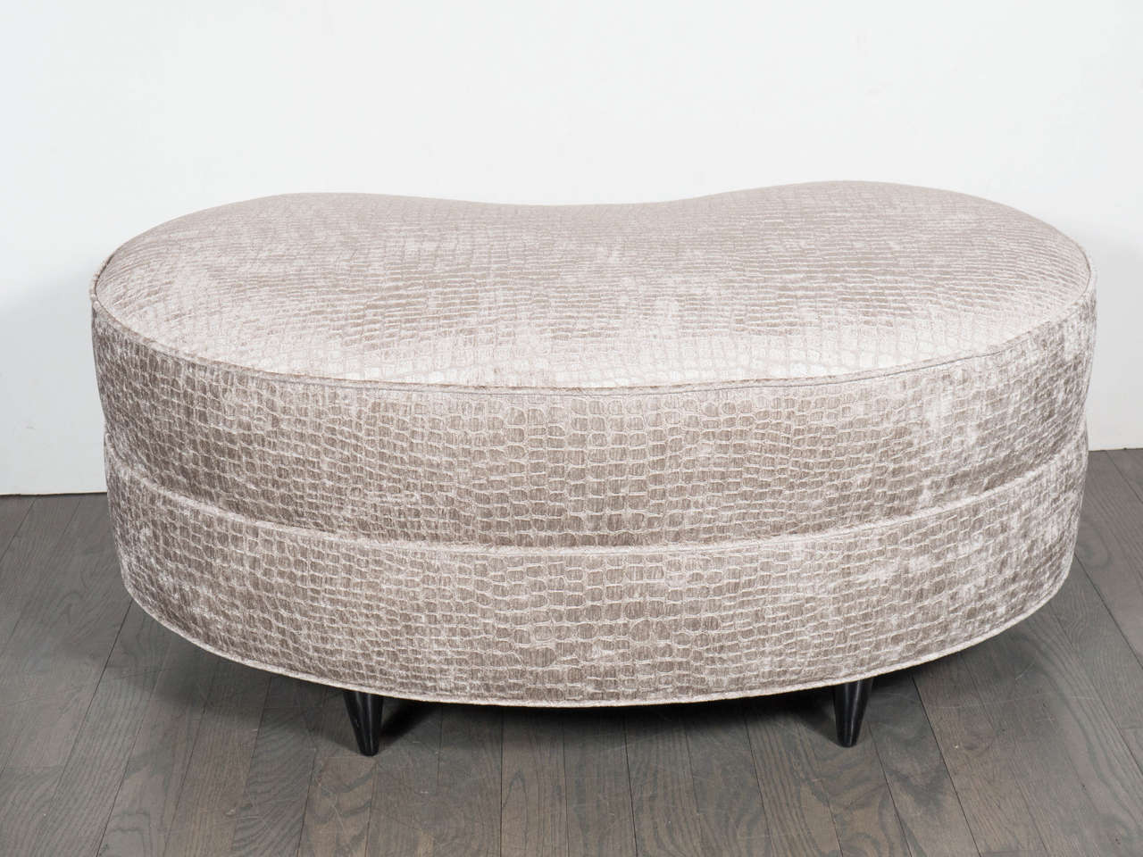 American Luxe Mid-Century Modernist Organic Shaped Ottoman