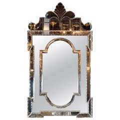 Exquisite Smoked Hollywood Venetian Style Mirror with Chain Bevel Detailing 10