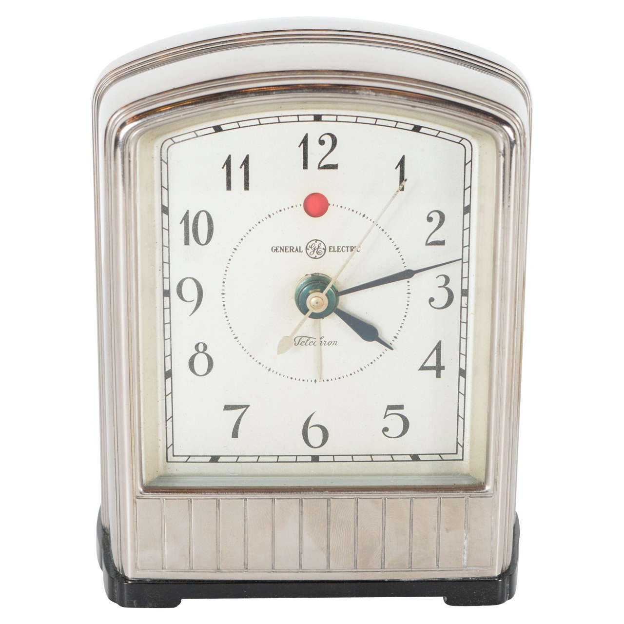 Exceptional Streamline Art Deco Electric Desk Clock by Telechron at