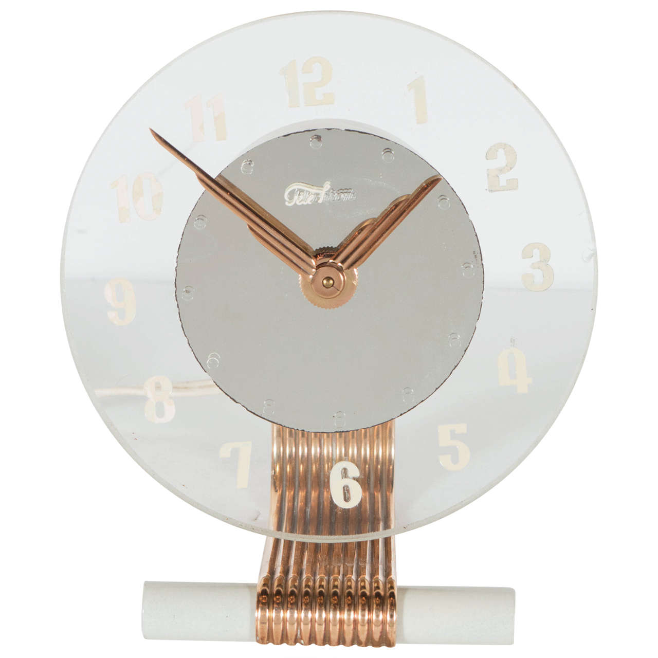 Art Deco Cantilever Style Desk Clock by Telechron at 1stDibs