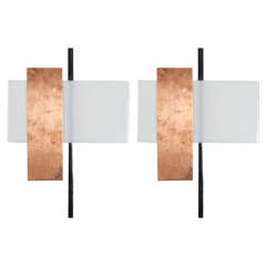 Pair of Copper and Perspex Sconces by BAG Turgi, Switzerland, 1960s 5