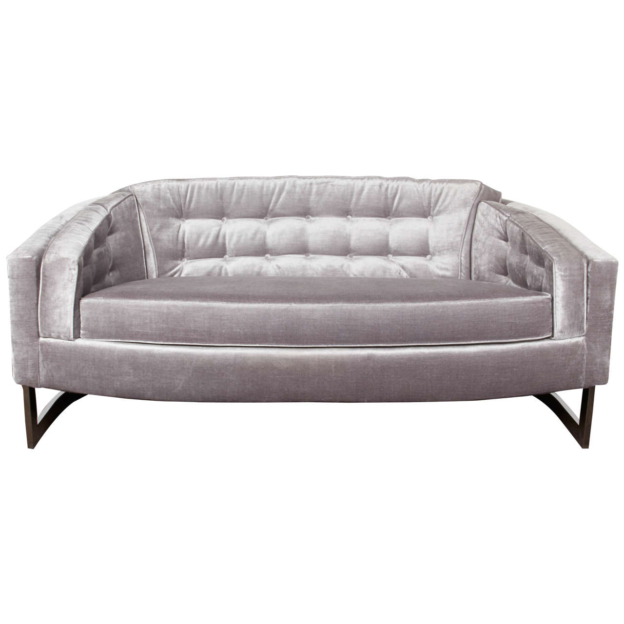 Mid-Century Modern Curved Loveseat by Milo Baughman