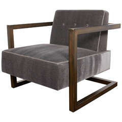 Luxe Mid-Century Style Lounge Chair in the Manner of Milo Baughman