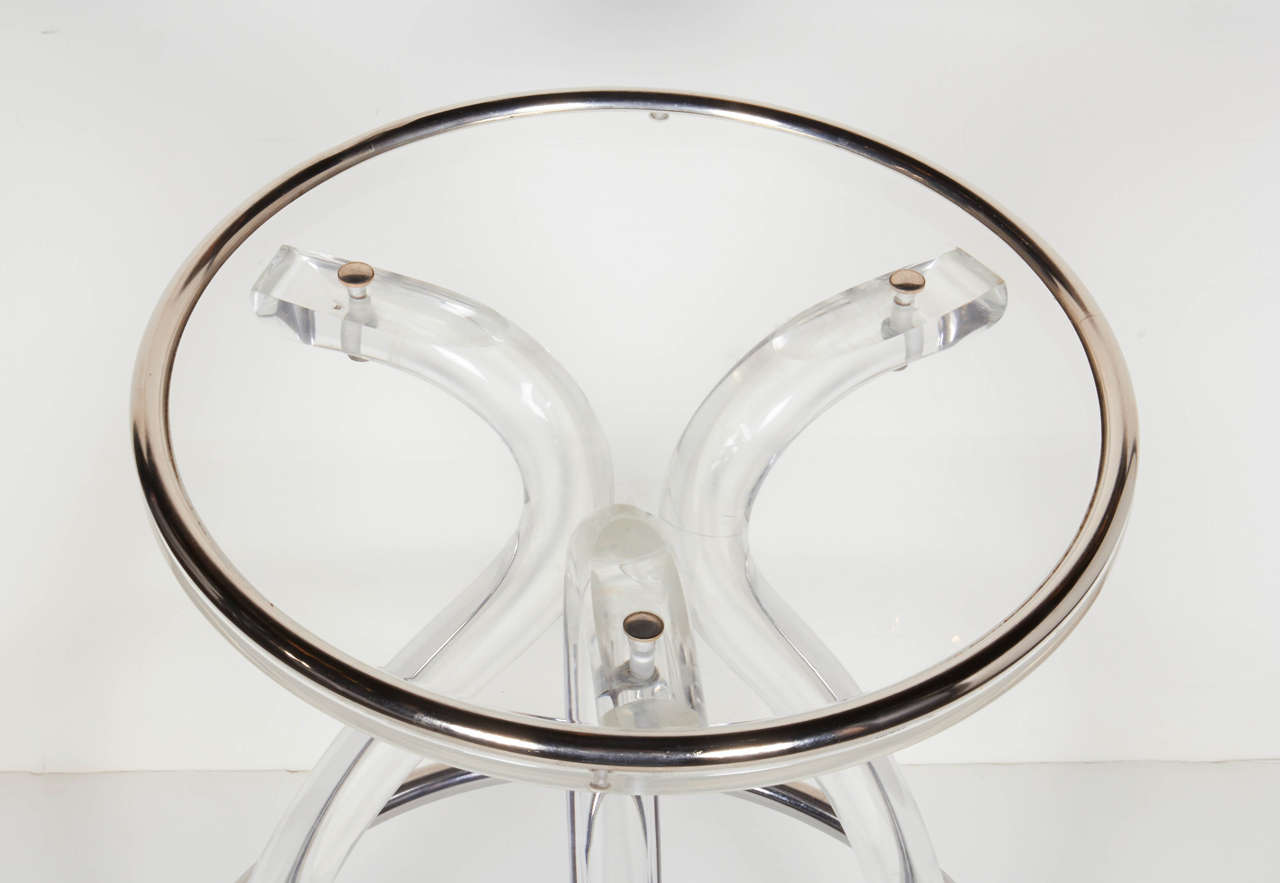 Pair of Ultra Modernist Lucite Bar or Counter Stools 1