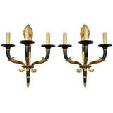 Empire style cast bronze sconces