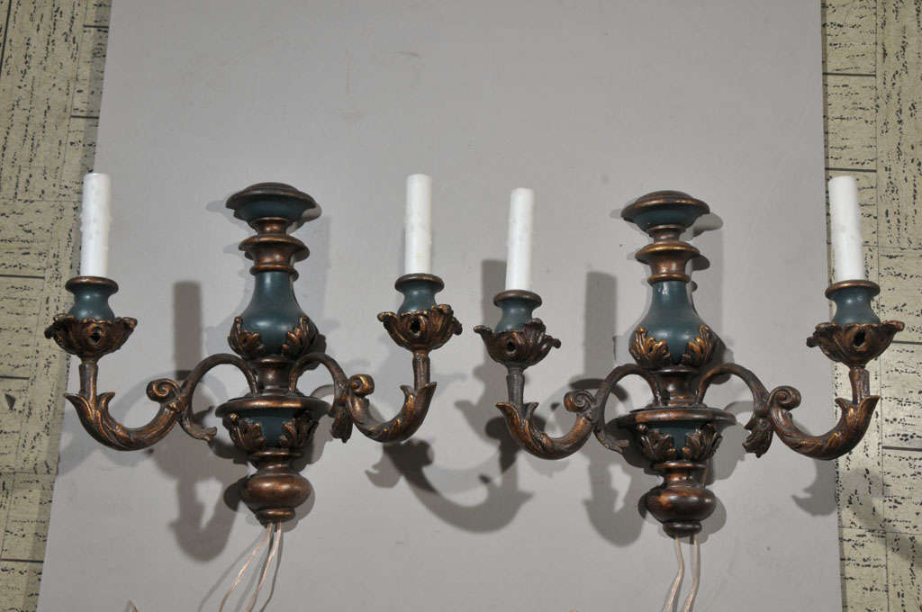 wood carved sconce