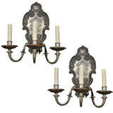 heavy cast brass/pewter sconce