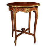 Antique Round Italian Table with Gilt Bronze