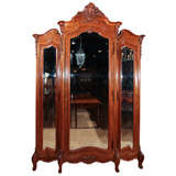 Antique French Louis XV Style Walnut Armoire