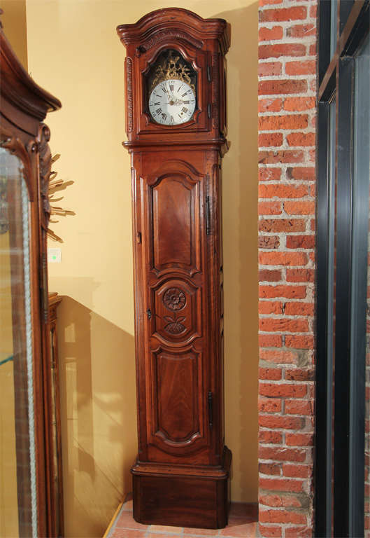 French Louis XV Walnut Clock