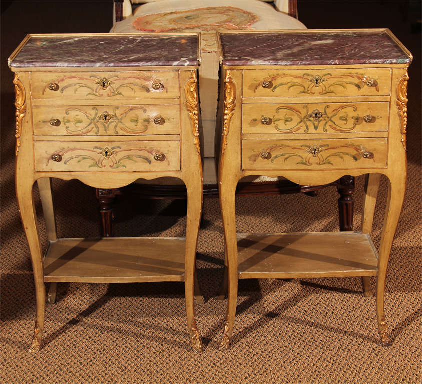 Pair of Louis XV Style Vintage Chevets