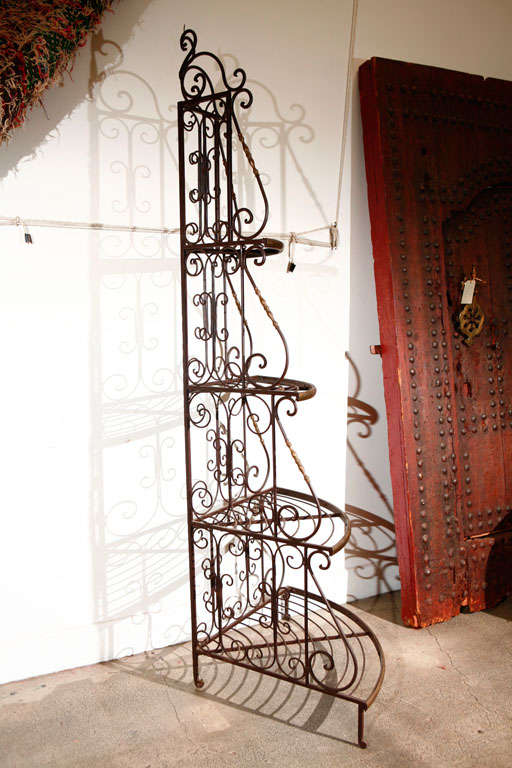 French Baker Rack Iron and Brass 2