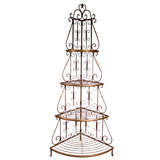 French Baker Rack Iron and Brass