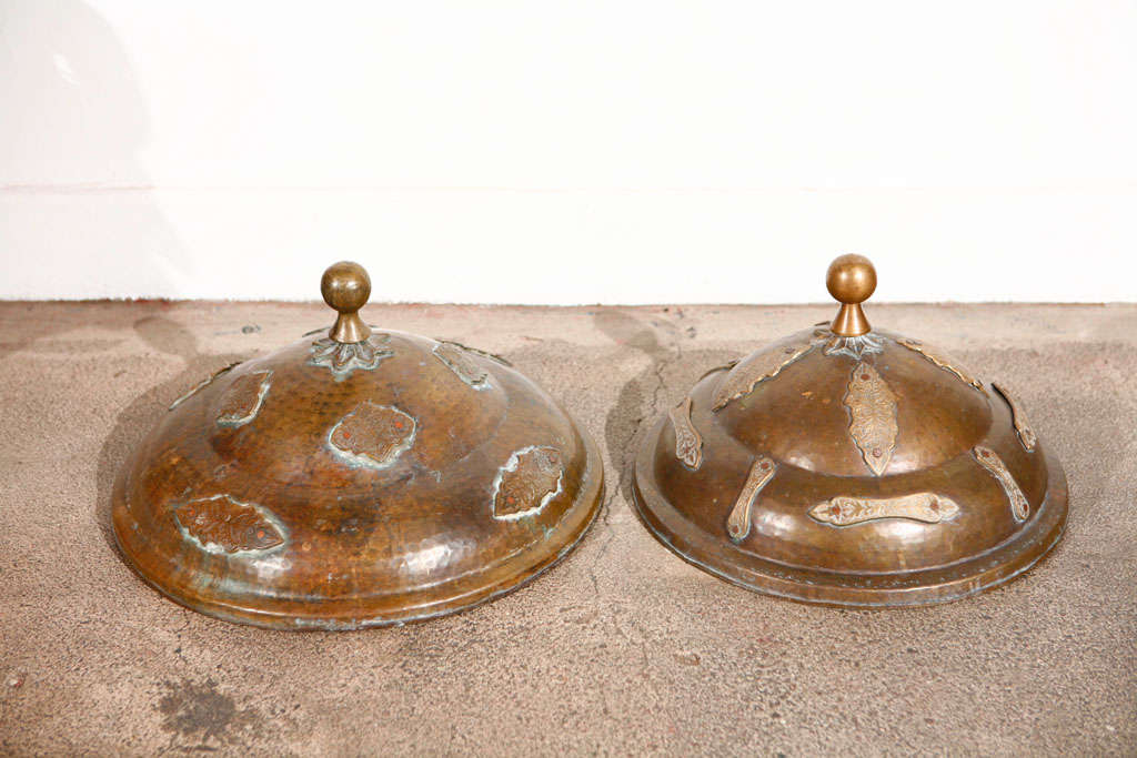 Moroccan Antique Brass covers. For Sale 2