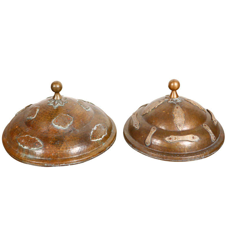 Moroccan Antique Brass covers. For Sale