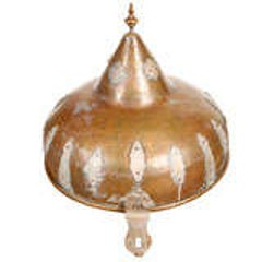 Moroccan Antique Bronze cover with brass etched decor. 10