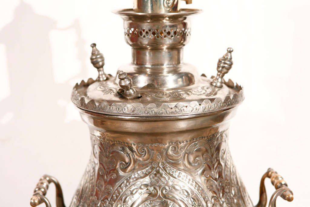 Moorish Antique Moroccan Silver Samovar