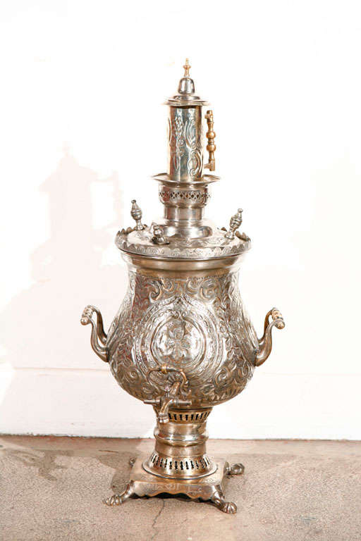 Antique Moroccan Silver Samovar 2