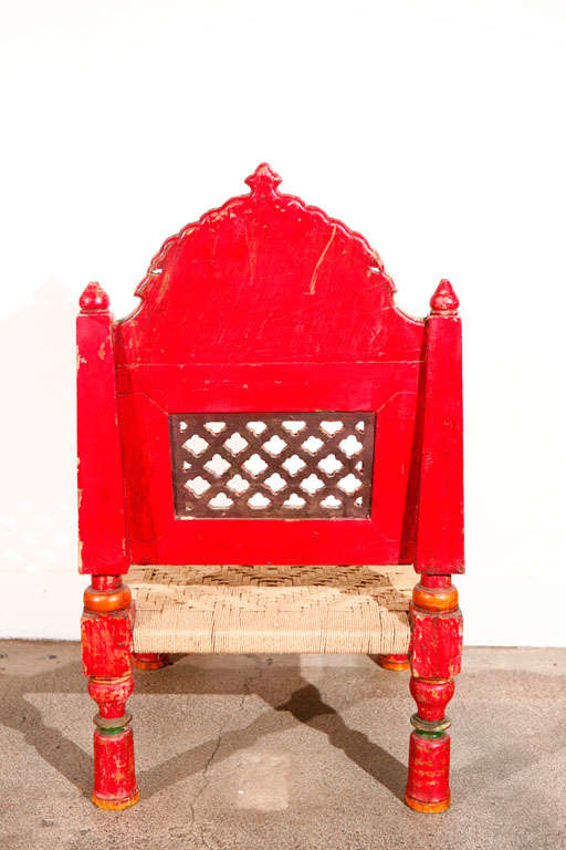 20th Century Pair of Low handcarved Rajasthani Chairs