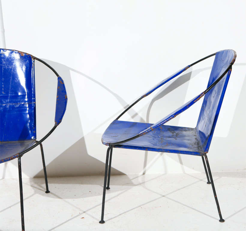 Late 20th Century Oil Drum Outdoor Chairs
