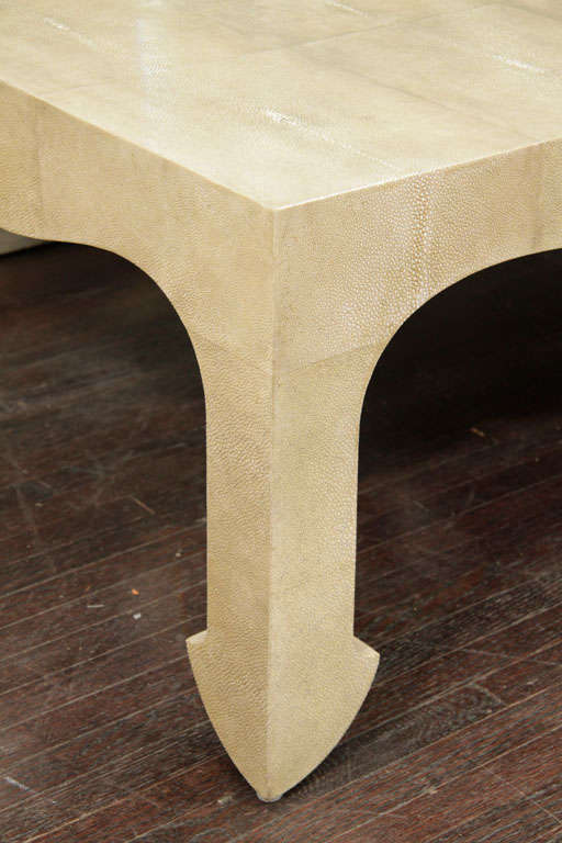 Contemporary Custom Cocktail Table in Genuine Shagreen For Sale