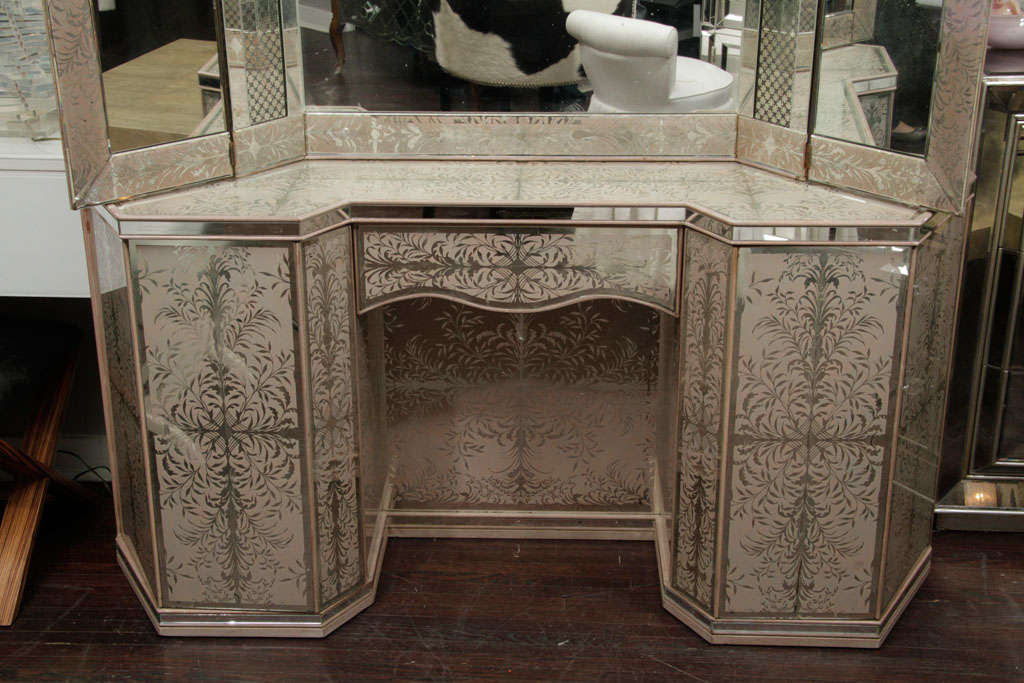 French 1940's Egliomise Mirrored Vanity