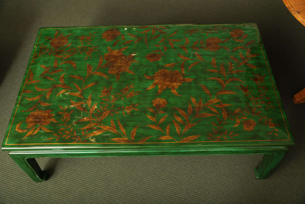 Green Lacquer Coffee Table In Good Condition In Brooklyn, NY