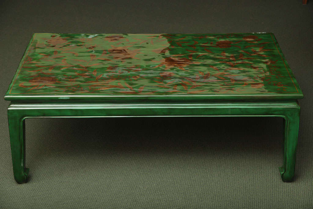 Green Lacquer Coffee Table 6