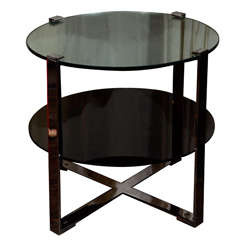Two-tier mirrored end table by Paul T. Frankl, American 1940s