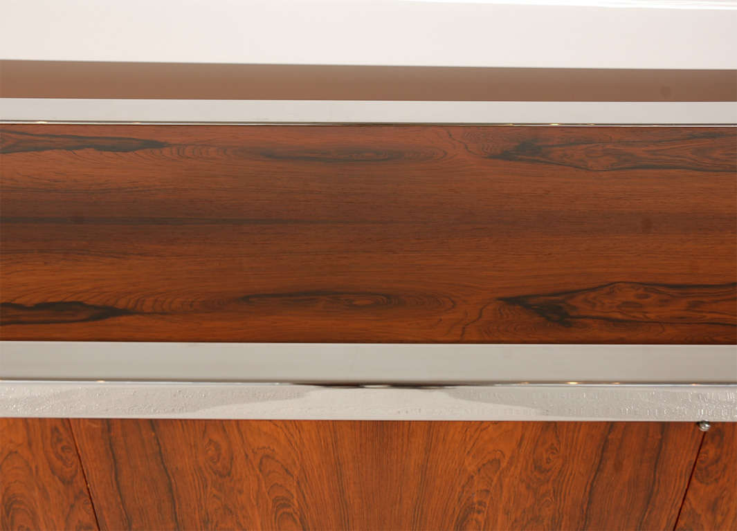 Late 20th Century Rosewood and Chrome Credenza from The Pace Collection