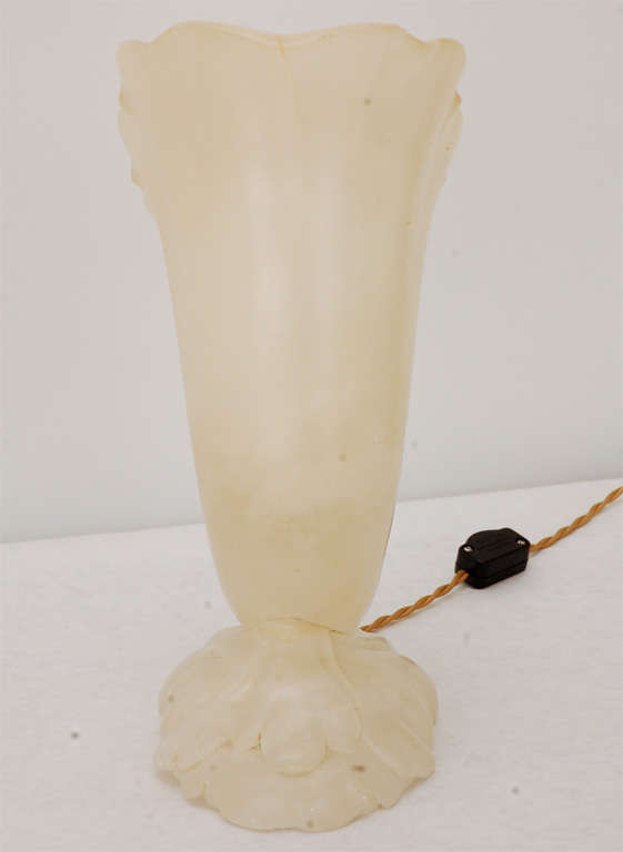 Pair of Alabaster Horn of Plenty Lamps 1