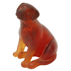 Chien en cristal Pate de Verre de Daum