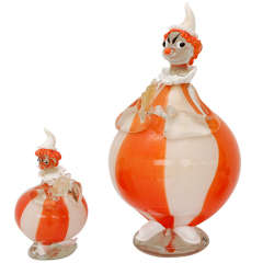 A Duo of Murano Glass Clowns attributed to Barovier