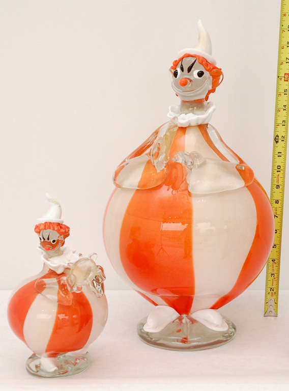 Italian A Duo of Murano Glass Clowns attributed to Barovier