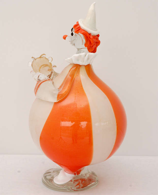 Mid-20th Century A Duo of Murano Glass Clowns attributed to Barovier