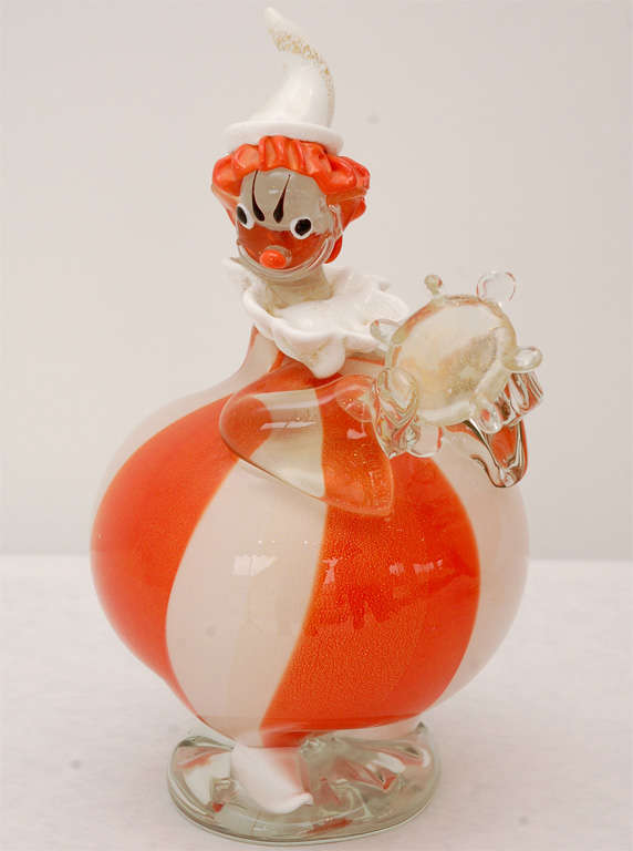A Duo of Murano Glass Clowns attributed to Barovier 1
