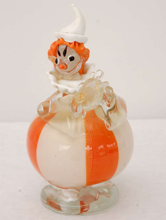 A Duo of Murano Glass Clowns attributed to Barovier 3