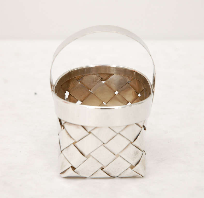 Mid-20th Century Woven Sterling Silver Baskets by Cartier
