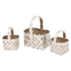 Woven Sterling Silver Baskets by Cartier