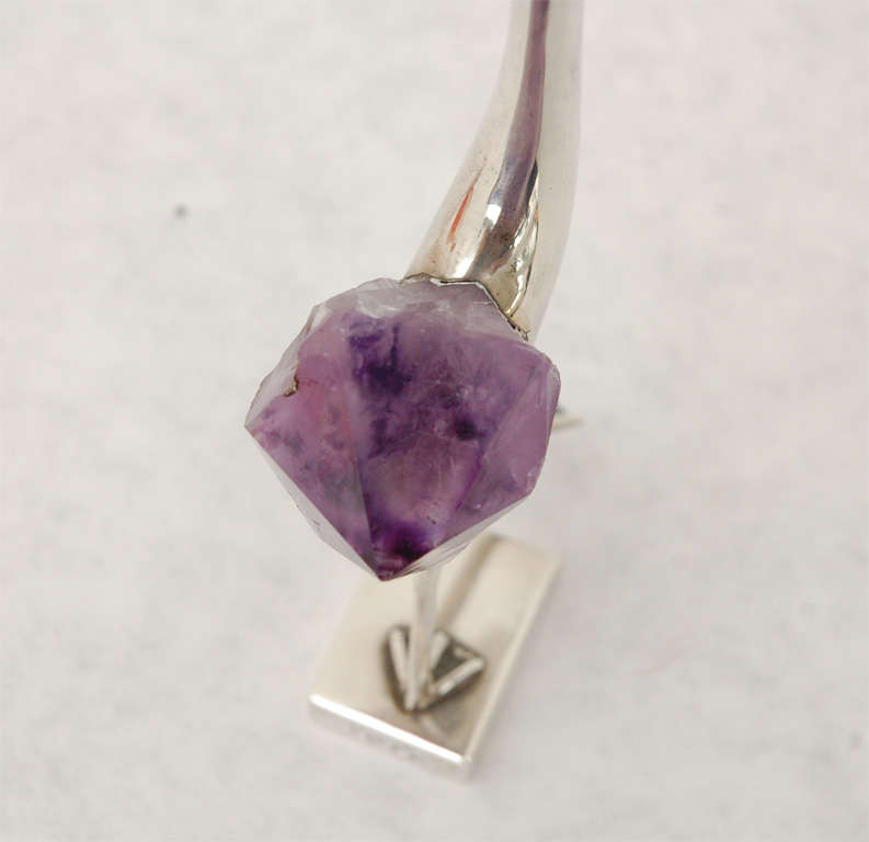 Sterling SIlver and Amethyst Ostrich by Grupo Gal In Excellent Condition In Palm Desert, CA