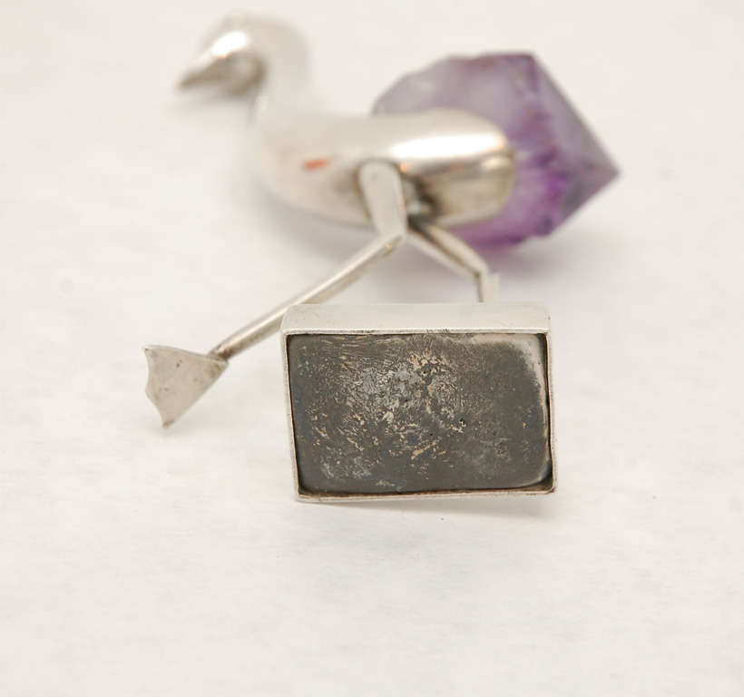 Sterling Silver Sterling SIlver and Amethyst Ostrich by Grupo Gal