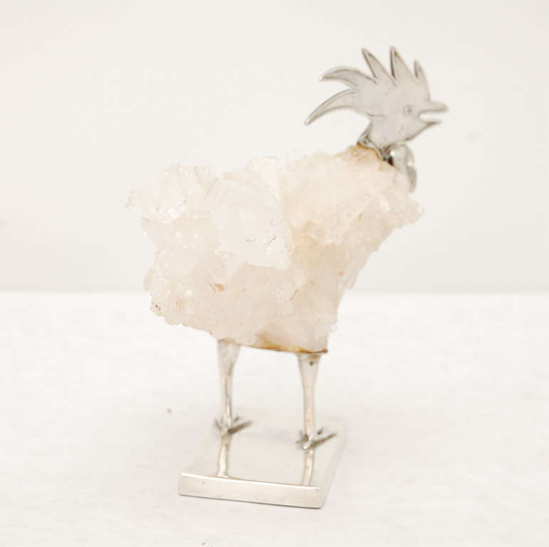 Rock Crystal and Sterling Silver Rooster by Grupo Gal 2