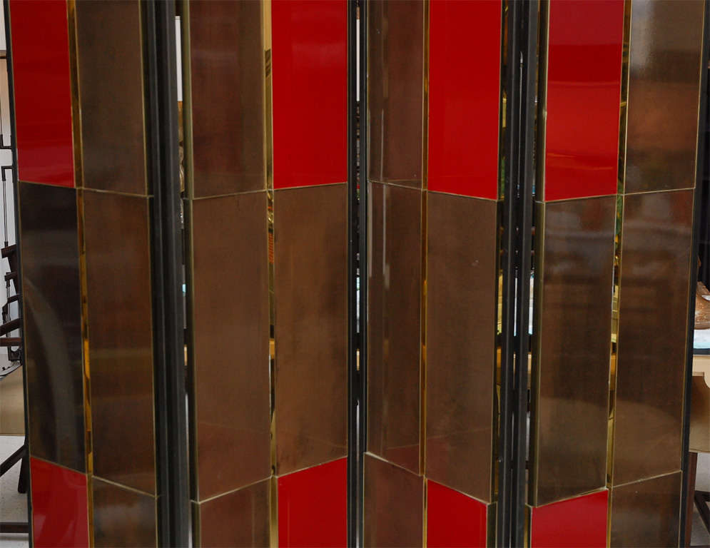 American Brass & Lacquer Folding Screen for Gucci