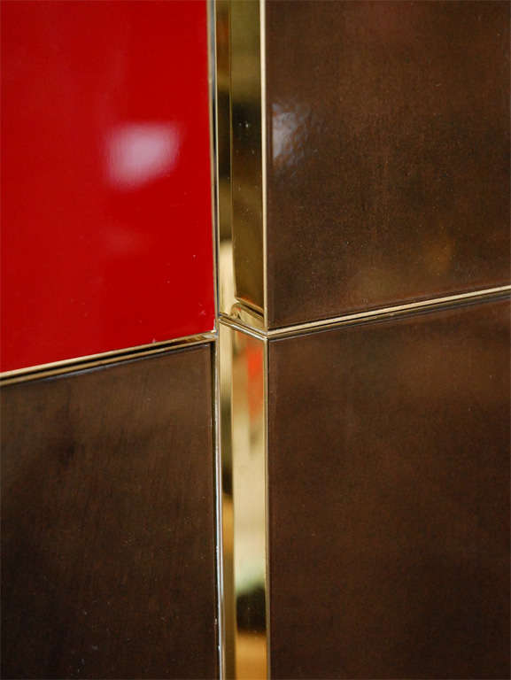 Iron Brass & Lacquer Folding Screen for Gucci
